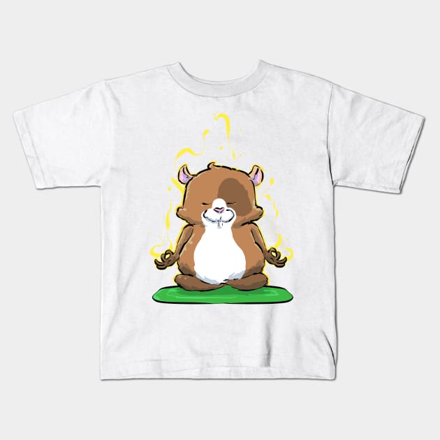 Yoga Spiritual Hamster Pet Owners Kids T-Shirt by PhantomDesign